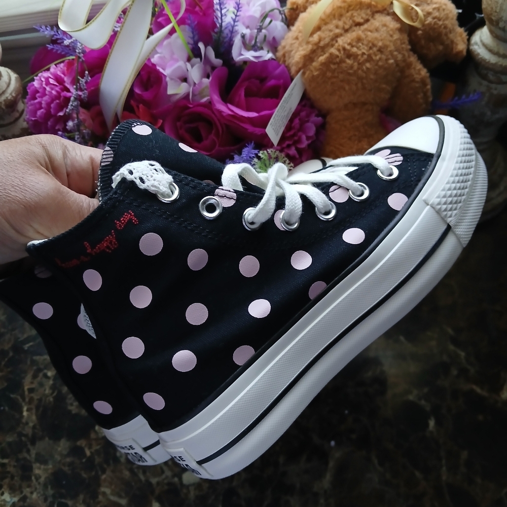 Sold CTAS Lift Hi Polk-A-Dot Platform/Lifestyle Shoes Size 7.5 for Women - Picture 8 of 11